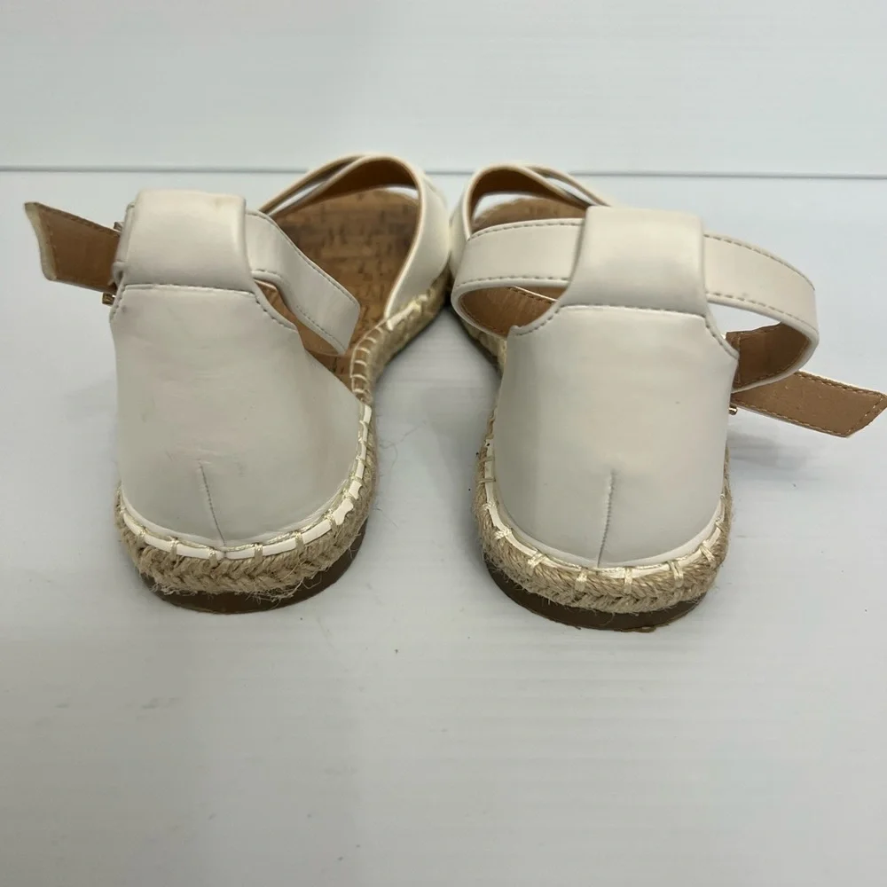JOURNEE COLLECTION Womens White Crisscross Strap Lyddia Espadrille size 8.5